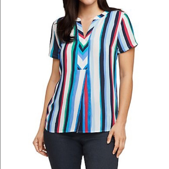 Van Heusen Striped Short Sleeve Top - Picture 1 of 6